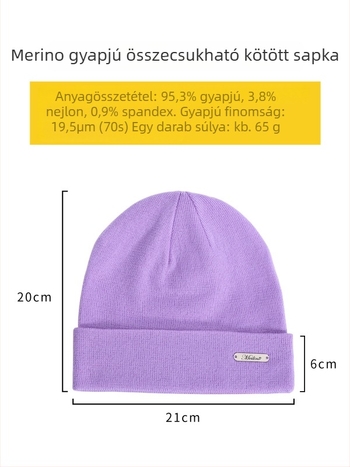 Uniszex Merino gyapjú kötött sapka, kültéri túrázáshoz és kerékpározáshoz, fülvédővel