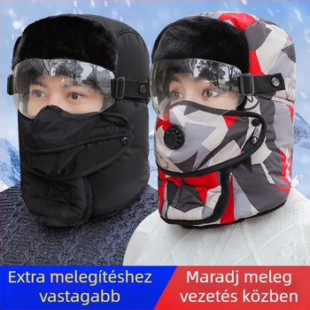 Elektronikus motorkerékpárhoz való arcvédő maszk meleg kapucnival és arcvédővel (Nylon anyag, márka nabaoduo, uniszex, szélálló, hőszigetelés)