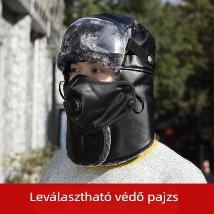 Elektronikus motorkerékpárhoz való arcvédő maszk meleg kapucnival és arcvédővel (Nylon anyag, márka nabaoduo, uniszex, szélálló, hőszigetelés)
