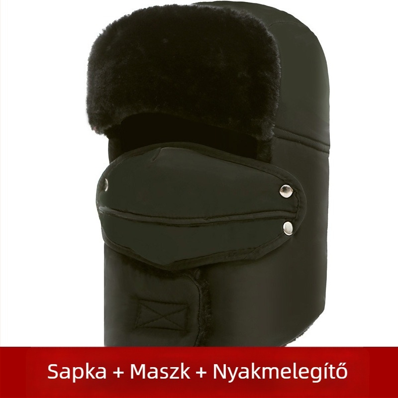 Elektronikus motorkerékpárhoz való arcvédő maszk meleg kapucnival és arcvédővel (Nylon anyag, márka nabaoduo, uniszex, szélálló, hőszigetelés)