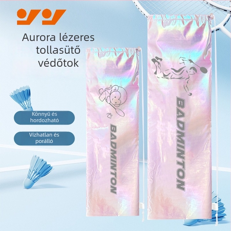 Badminton/tenisz ütő táska diagonális vállpánttal, vízálló, nagy kapacitású, poliészter anyag