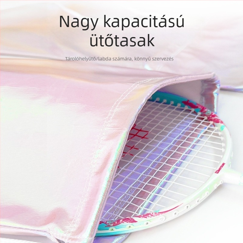 Badminton/tenisz ütő táska diagonális vállpánttal, vízálló, nagy kapacitású, poliészter anyag