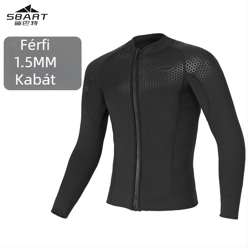 SBart 1.5mm osztott búvárruha, hosszú ujjú, melegen tart, 90% neoprén + 10% nylon, teljes búvárruha férfiaknak, búvárkodás és úszás