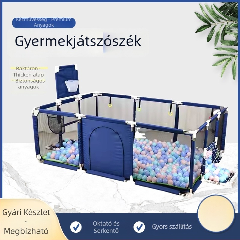 Beltéri bababiztonsági kerítés védő vászonanyagból, padlóra vagy ágyba használható, kúszást támogató