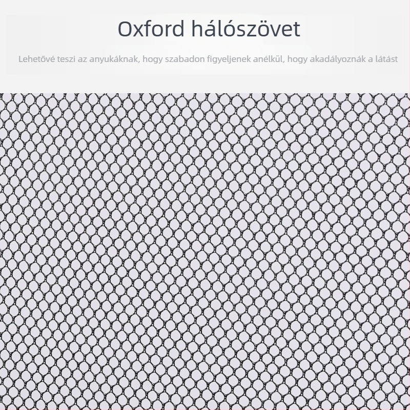 Beltéri bababiztonsági kerítés védő vászonanyagból, padlóra vagy ágyba használható, kúszást támogató