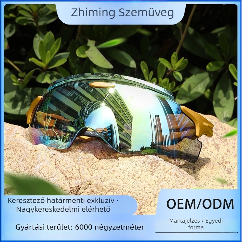 Kerékpáros szemüveg, PC anyag, Modell 99007-2, Szélálló, Cserélhető lencsék