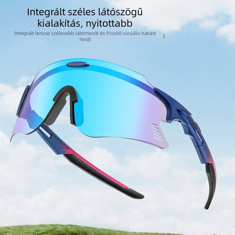 Kerékpáros szemüveg szélálló, teljes keret, cserélhető lencsékkel — Modell ZM99007-1, PC anyag