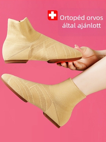 Felnőtt nőknek szóló tánccipő - puha talpú, magas szárú jazzcipő hálós felsőrésszel és bőr talppal, lélegző és könnyű