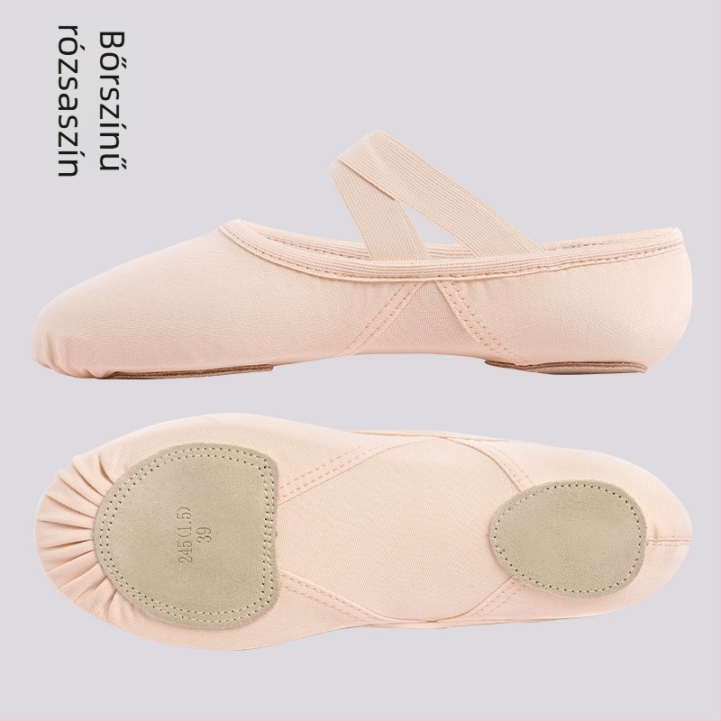 Tánccipő Lingyan – Elasztikus textil felső rész, Tehénbőr talp, Légáteresztő, Kopásálló, Ölelő tartás – Felnőtteknek, Uniszex, Táncmozgásokhoz