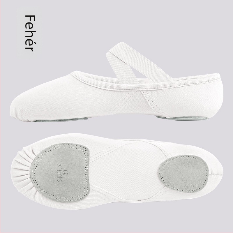 Tánccipő Lingyan – Elasztikus textil felső rész, Tehénbőr talp, Légáteresztő, Kopásálló, Ölelő tartás – Felnőtteknek, Uniszex, Táncmozgásokhoz