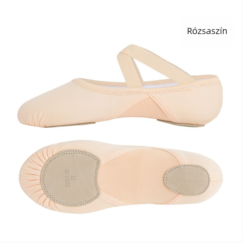 Tánccipő Lingyan – Elasztikus textil felső rész, Tehénbőr talp, Légáteresztő, Kopásálló, Ölelő tartás – Felnőtteknek, Uniszex, Táncmozgásokhoz