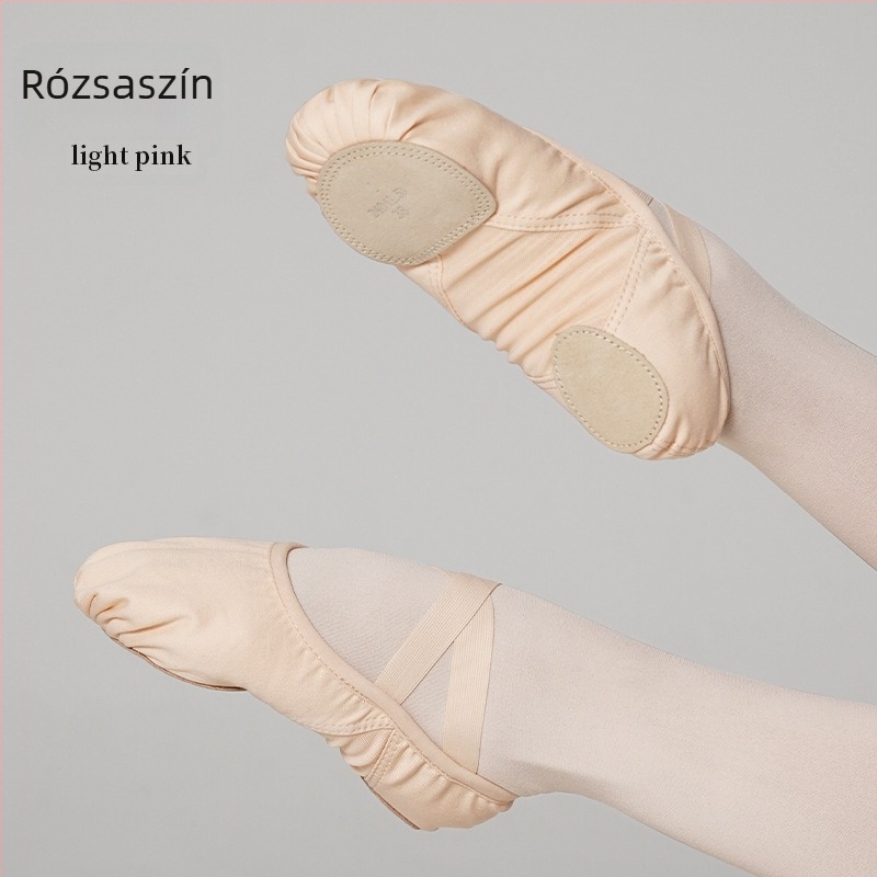 Tánccipő Lingyan – Elasztikus textil felső rész, Tehénbőr talp, Légáteresztő, Kopásálló, Ölelő tartás – Felnőtteknek, Uniszex, Táncmozgásokhoz