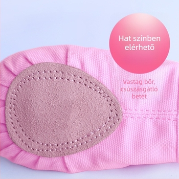 Női tánccipő – vászon felsőrész, műbőr talp, kerek orr, egyensúlyfunkció, táncmozgás