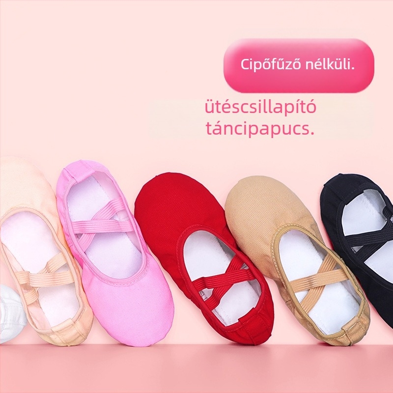 Női tánccipő – vászon felsőrész, műbőr talp, kerek orr, egyensúlyfunkció, táncmozgás