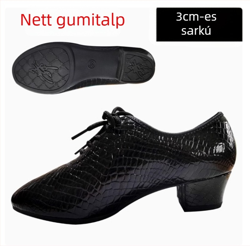Női tánccipő - puha talppal edzőcipő, lélegző és könnyű; latin, balett és modern táncra; felsőrész: szintetikus bőr; talp: gumi
