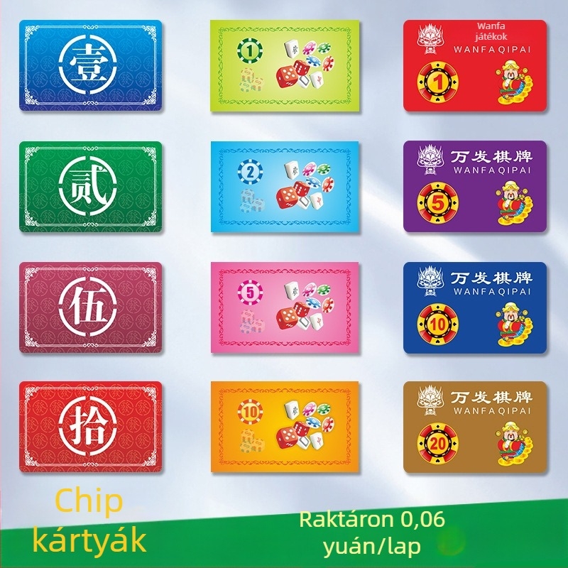 Mahjong terem chipek, 200 db dobozban, anyag: Egyéb, testreszabható