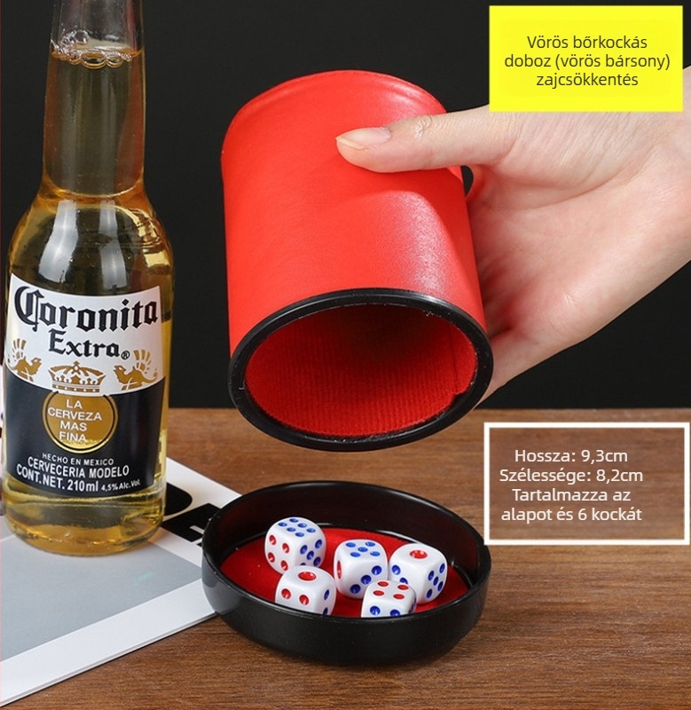 Runwei ABS kocka pohár készlet zajcsökkentővel, vastagabb keverő pohárral, tartalmazza a dobókockákat