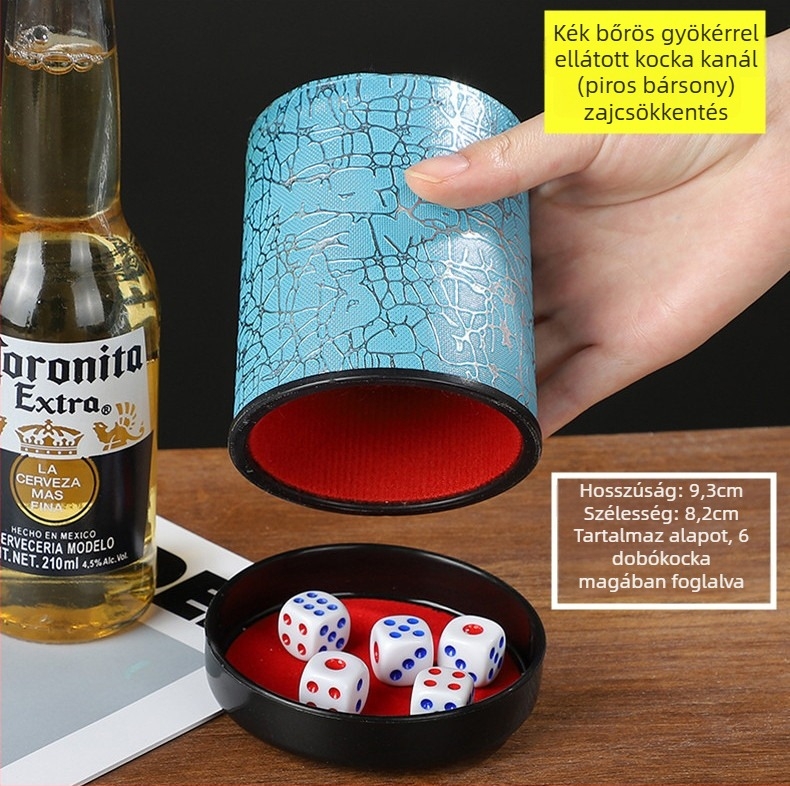 Runwei ABS kocka pohár készlet zajcsökkentővel, vastagabb keverő pohárral, tartalmazza a dobókockákat