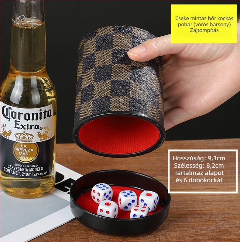 Runwei ABS kocka pohár készlet zajcsökkentővel, vastagabb keverő pohárral, tartalmazza a dobókockákat