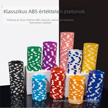Texas Hold'em üres zsetonok, névérték nélküli, ABS anyagból, 25 darabos készlet