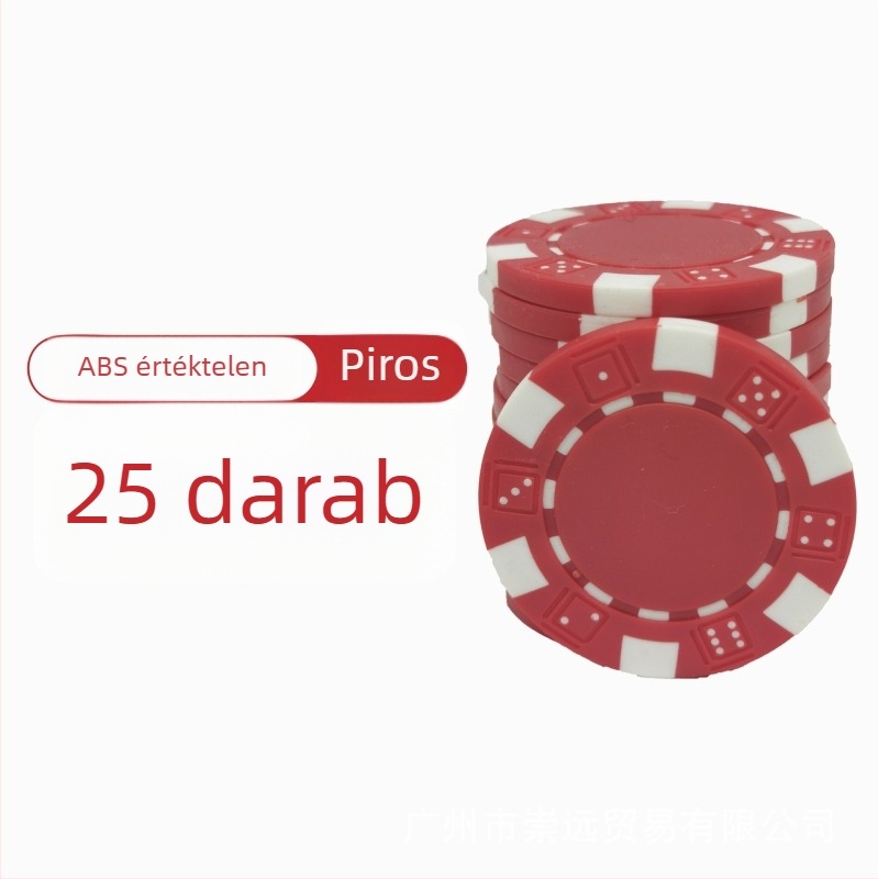 Texas Hold'em üres zsetonok, névérték nélküli, ABS anyagból, 25 darabos készlet