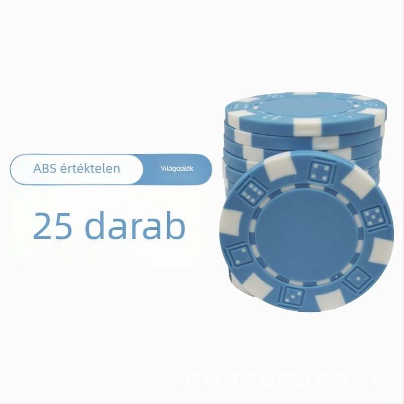 Texas Hold'em üres zsetonok, névérték nélküli, ABS anyagból, 25 darabos készlet