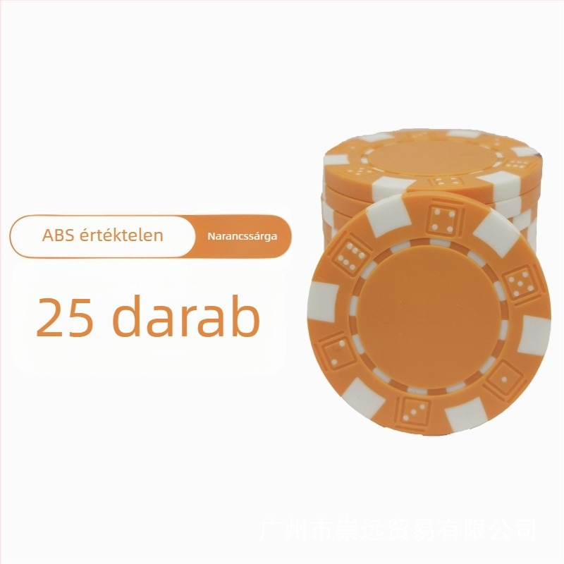 Texas Hold'em üres zsetonok, névérték nélküli, ABS anyagból, 25 darabos készlet