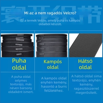 Sífedő Velcro zárással és öntapadó szalaggal, poliészter-nylon keverék