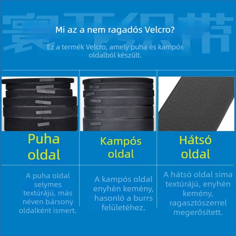 Sífedő Velcro zárással és öntapadó szalaggal, poliészter-nylon keverék