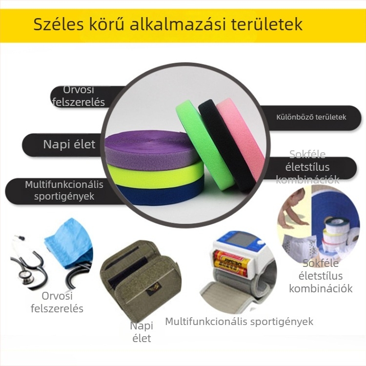 Sífedő Velcro zárással és öntapadó szalaggal, poliészter-nylon keverék