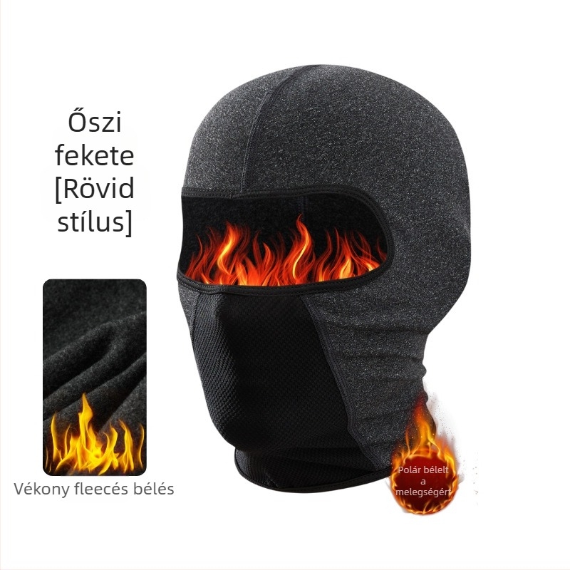Kerékpáros maszk szélvédő és fleece-béléses nyakmelegítő, poliészter anyag, uniszex