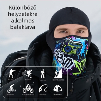 Kerékpáros maszk balaklava bélés – szélálló és hidegálló, poliészter, uniszex, raktáron, hivatalos magánmárka