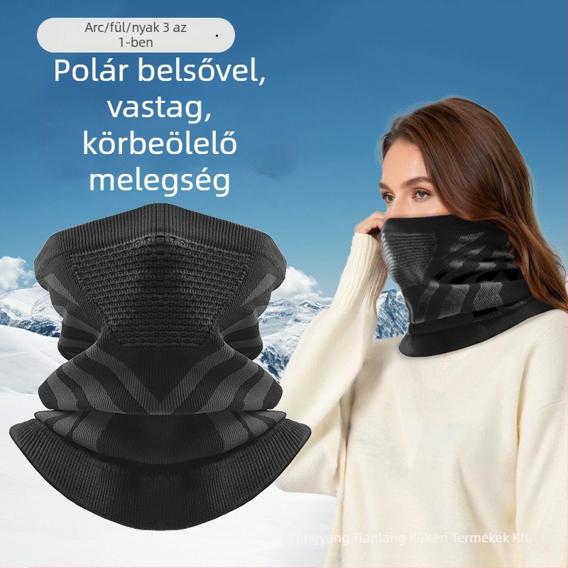 Kerékpározáshoz nyakmelegítő, vastag kötött anyag, téli meleg, uniszex, Sirius