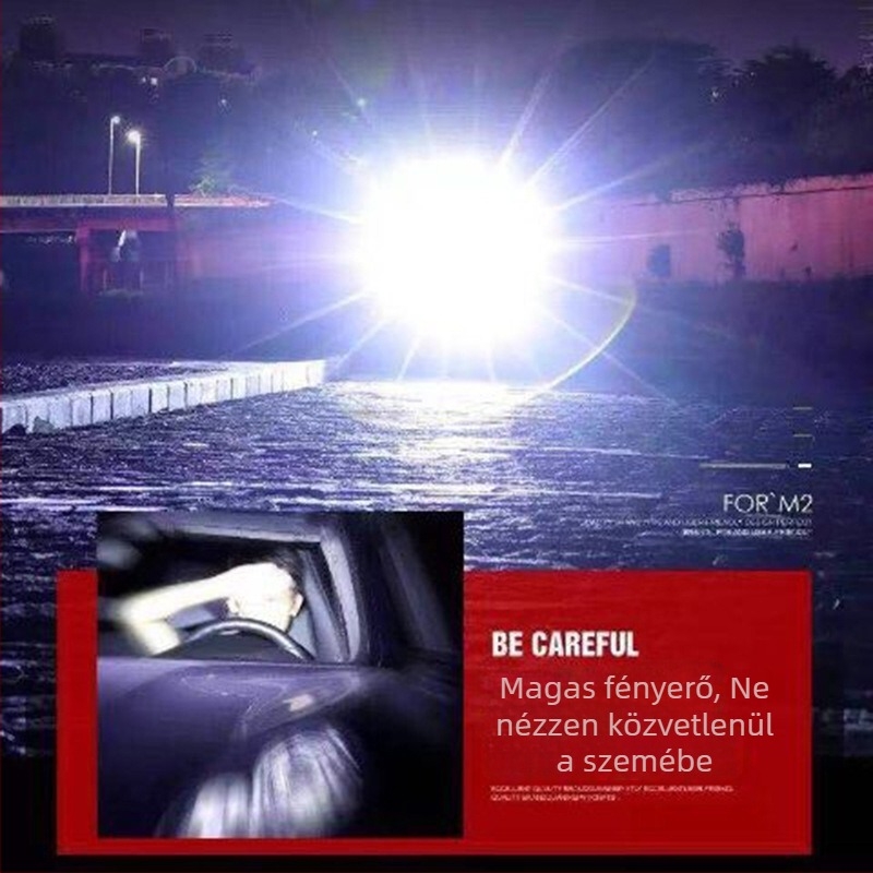 T6 LED zseblámpa, 10W, 4200mAh újratölthető, alumíniumötvözet test, vízálló, 200–500 m hatótáv