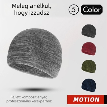 Uniszex sportsapka, kationikus fleece, csíkos minta, kontrasztos dizájn, kerékpár- és futásra