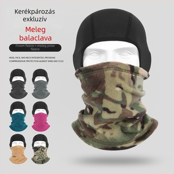Kerékpáros maszk polár fleece-sel, téli meleg fejfedő kerékpározáshoz és síeléshez, poliészter, márka Ruidong, uniszex, szélálló