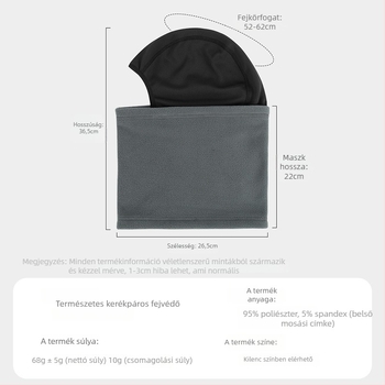 Kerékpáros maszk polár fleece-sel, téli meleg fejfedő kerékpározáshoz és síeléshez, poliészter, márka Ruidong, uniszex, szélálló