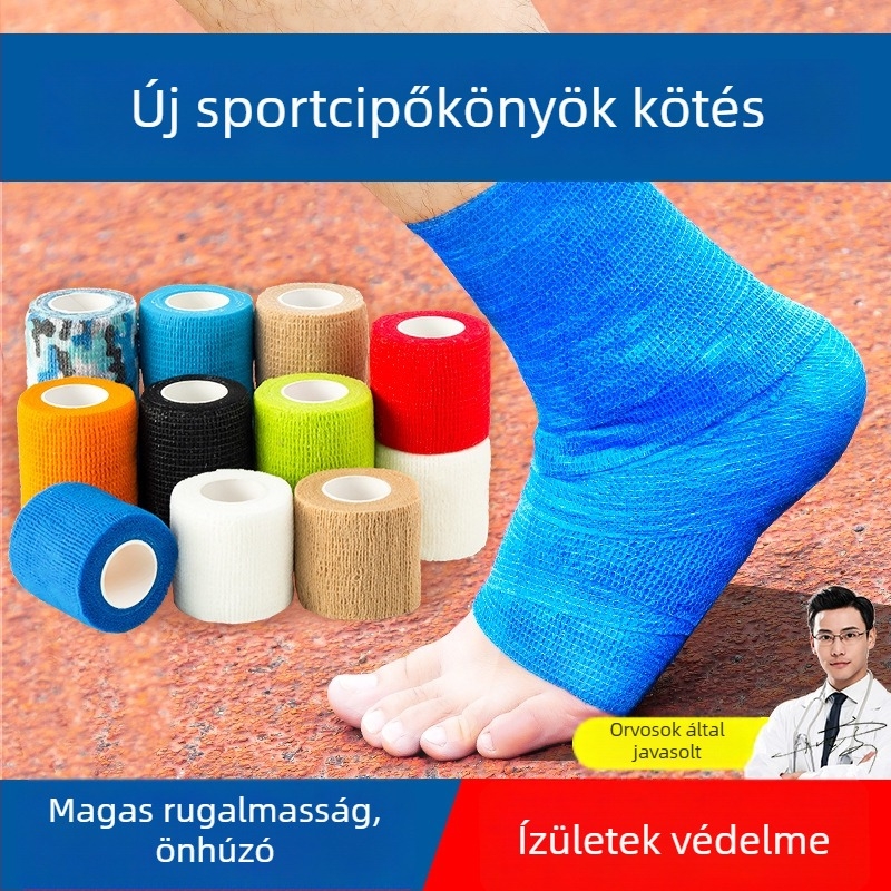 Futballhoz való bokatartó kötszer — rugalmas, öntapadós géz, latex (boka; futball; latex; rugalmas)