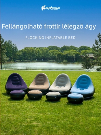 Felfújható kanapé fotel kempingezéshez - hordozható, bolyhos felület, 1.9 kg, teherbírás 195 kg, márka CHANDUG/XANODOGI