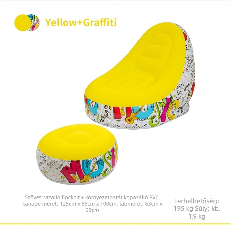 Felfújható kanapé fotel kempingezéshez - hordozható, bolyhos felület, 1.9 kg, teherbírás 195 kg, márka CHANDUG/XANODOGI