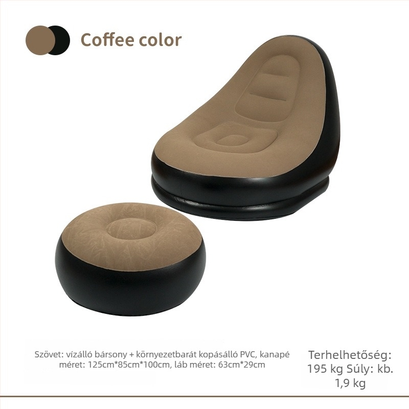 Felfújható kanapé fotel kempingezéshez - hordozható, bolyhos felület, 1.9 kg, teherbírás 195 kg, márka CHANDUG/XANODOGI