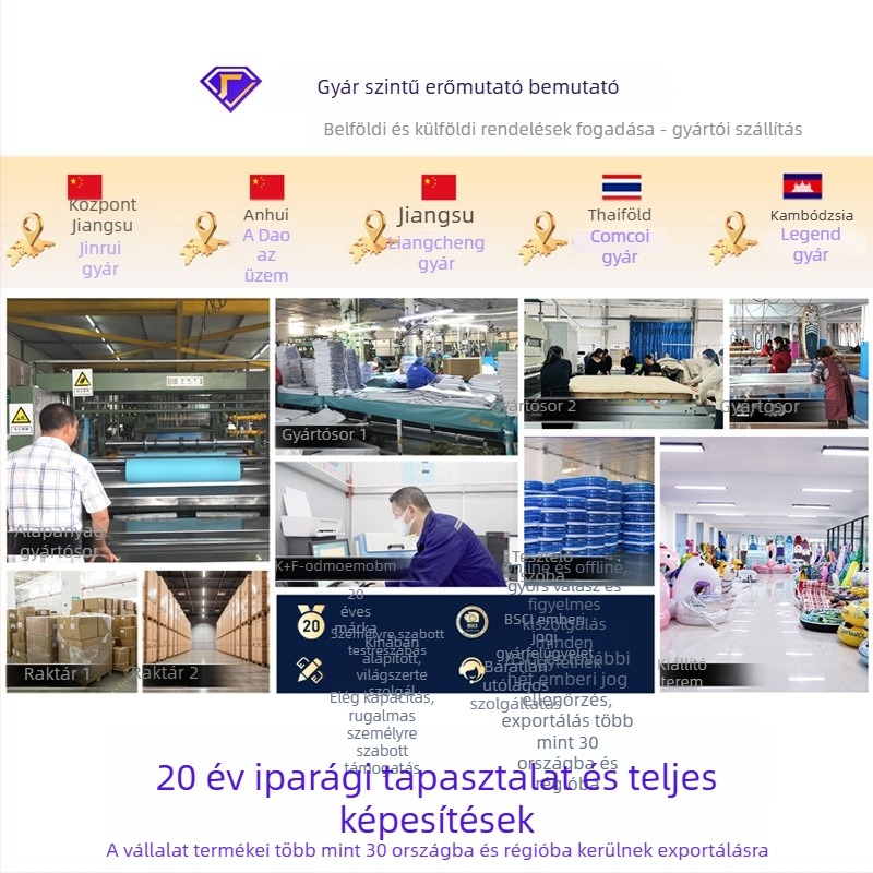 Kempingező felfújható matrac flockos felülettel, kézi felfújás, külső pumpa, max terhelés 200 kg, párna mellékelve