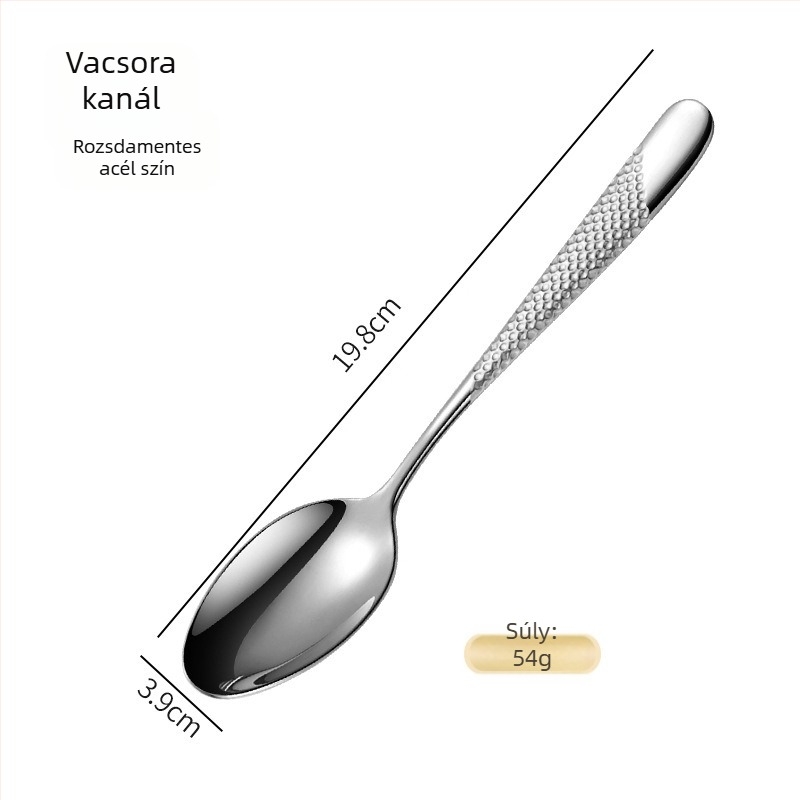 Platinum 304 rozsdamentes acél evőeszköz-készlet nyugati étkezésekhez: kés, villa és kanál, tükörfényes felület, könnyed luxus retro stílus, testreszabás elérhető