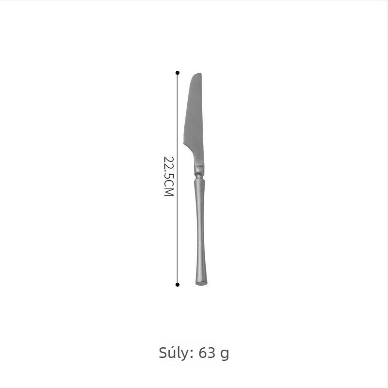 304 rozsdamentes acélból készült kés-villa-kanál készlet keskeny derékkal, vízpolírozott felülettel, Koreai stílus