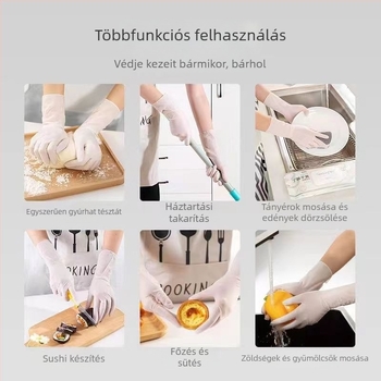 Ház körüli nitril kesztyűk tisztításra – tartós, egyszer használatos, 29.5 cm hosszú, normál vastagságú, mosogatáshoz, csomagolás 50 vagy 100 pár