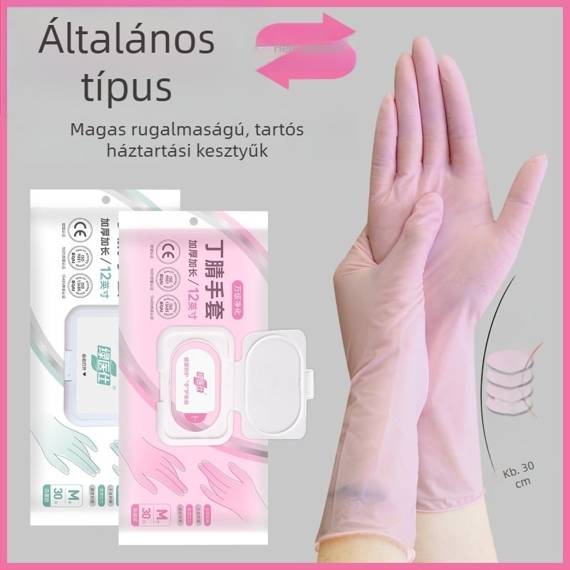 Green Doctor nitril vastagított egyszer használatos háztartási kesztyű nőknek