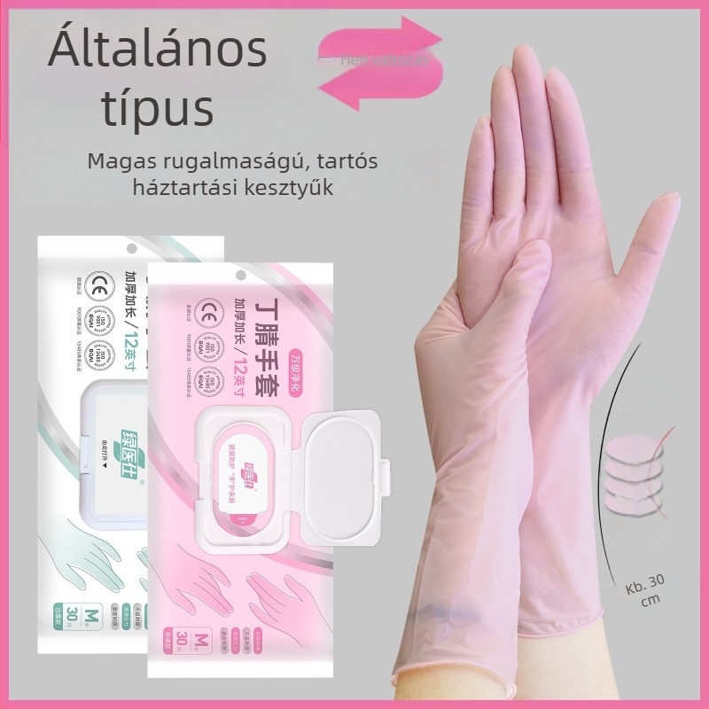 Green Doctor nitril vastagított egyszer használatos háztartási kesztyű nőknek