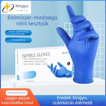 Xingyu nitril egyszer használatos kesztyűk, pormentes, tartós és vastagított kivitelben, háztartási, élelmiszer-feldolgozási és fodrászati felhasználásra