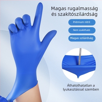Xingyu nitril egyszer használatos kesztyűk, pormentes, tartós és vastagított kivitelben, háztartási, élelmiszer-feldolgozási és fodrászati felhasználásra