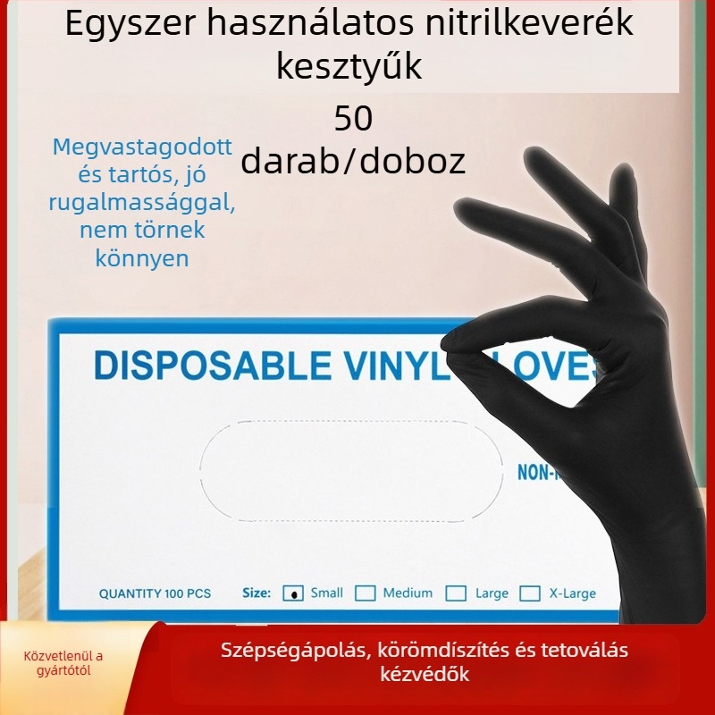 Eldobható kesztyűk tetováláshoz, szépségszalonba, körömiparba, pedikűrhöz és masszázshoz